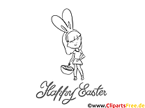 Easter bunny coloring page free