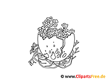 Easter egg and bouquet coloring picture