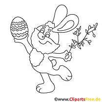 Великденско зайче - PDF страници за оцветяване за Великден