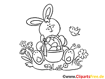 Easter bunny coloring page PDF