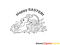 Dibujo de conejo de Pascua para colorear para imprimir