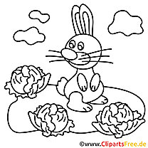 Image de lapin de Pâques à colorier