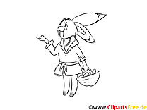 Easter bunny, rabbit, hare coloring picture