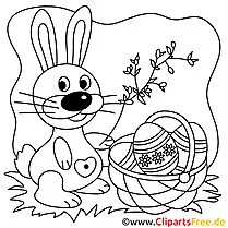 Halaman mewarnai kelinci Paskah