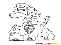 Easter bunny PDF coloring page to paint