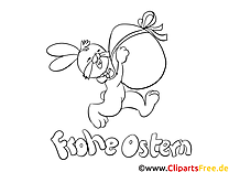 Easter Bunny and Easter Egg Free coloring page