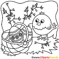 Easter coloring page - painting and handicrafts in spring