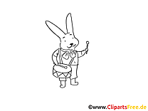 Rabbit Eastern Coloring Page PDF