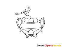 Bowl with Easter Eggs coloring page