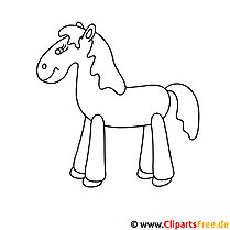 Cartoon Ausmalbild Pferd