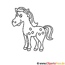 Pferd Cartoon Malvorlage kostenlos