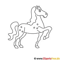 Pferd Cartoonbild, Malvorlage, Ausmalbild kostenlos