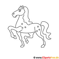 Pferd Clipart, Bild zum Malen, Vorlage