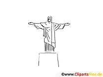 Christusstatue Rio de Janeiro Ausmalbild