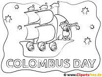 Kolumbus-Tag Reisen Ausmalbild zum Ausdrucken