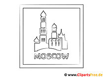 Moskau Reisen Ausmalbild für Unterricht