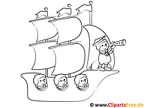 Segelschiff Reisen Marvorlage für Kinder