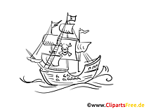 Piraten Flagge Kostenlose Malvorlagen von Schiffen und Booten