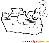 Schiff Malvorlage für Kinder kostenlos