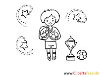 Картинка за оцветяване на футболен трофей в училище
