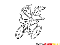 Coloring page bicycle, cyclist