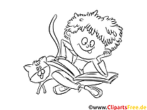 Reading a book Picture, coloring page, coloring picture for free