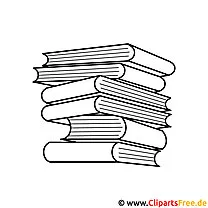 Könyvek Clipart fekete-fehér