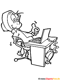 Computer mascot coloring page free