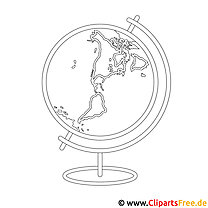 Earth globe picture for coloring