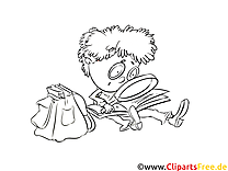 Boy learning picture, coloring page, coloring picture for free