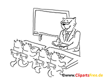 Раскраска Школа кошек бесплатно