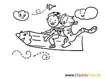Children's coloring pages on the subject of school