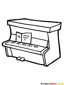Piano coloring page for free