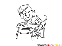 Student with glasses picture, coloring page, coloring picture for free