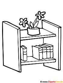 School coloring page furniture