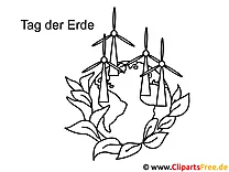 Windmühlen Tag der Erde Ausmalbilder