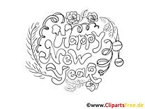 Happy New Year Coloring Sheet free