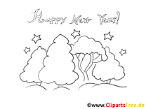 Happy New Year printable Coloring Page