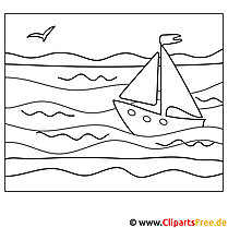 Image à colorier bateau