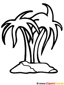 Palm trees coloring page for free