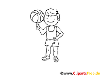 Basketballer  Cartoon zum Ausmalen