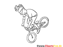 Fahrradsport Ausmalbild für Kinder kostenlos ausdrucken
