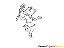 Mädchen spielt Tennis Ausmalbild