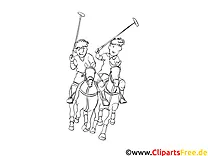 Malbild zum Ausdrucken und Ausmalen Polosport