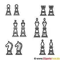 Schachspielfiguren Bild zum Ausmalen