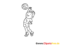 Volleyball Cartoon zum Ausmalen
