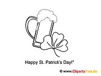 Bierglas St. Patrick’s Day gratis Ausmalbild