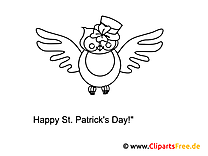 Eule St. Patrick’s Day Malvorlage gratis