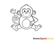 Affe einfache Malvorlage für kleine Kinder