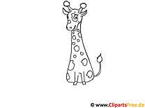 Ausmalbild für Kindergartenkinder Giraffe